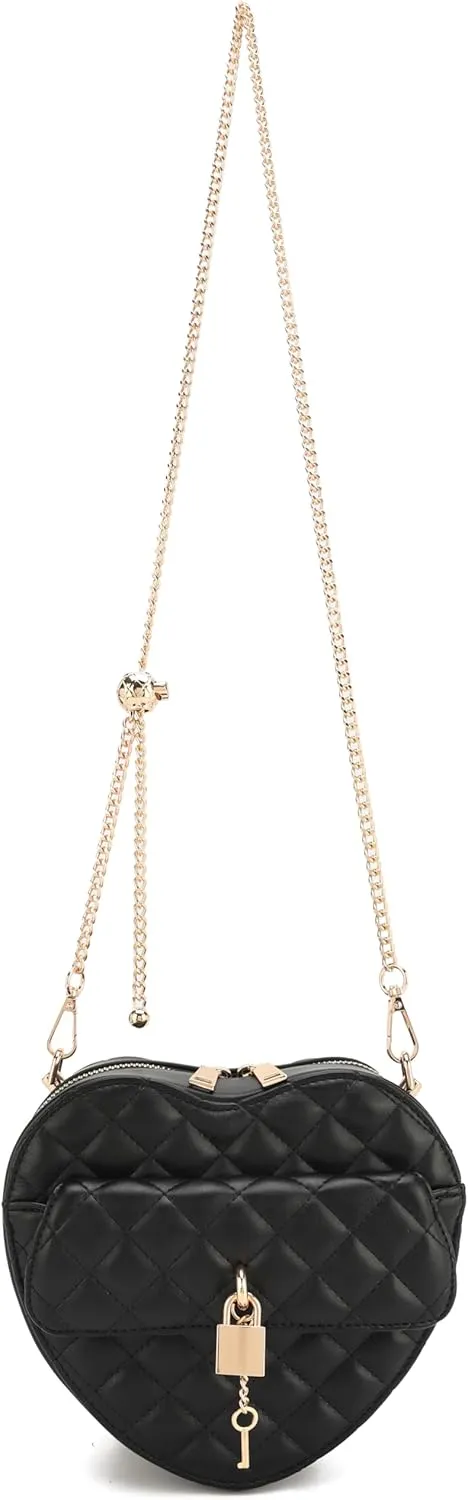 lola mae Heart Shape Satchel Crossbody Purse for women Zip Around Shoulder Bag