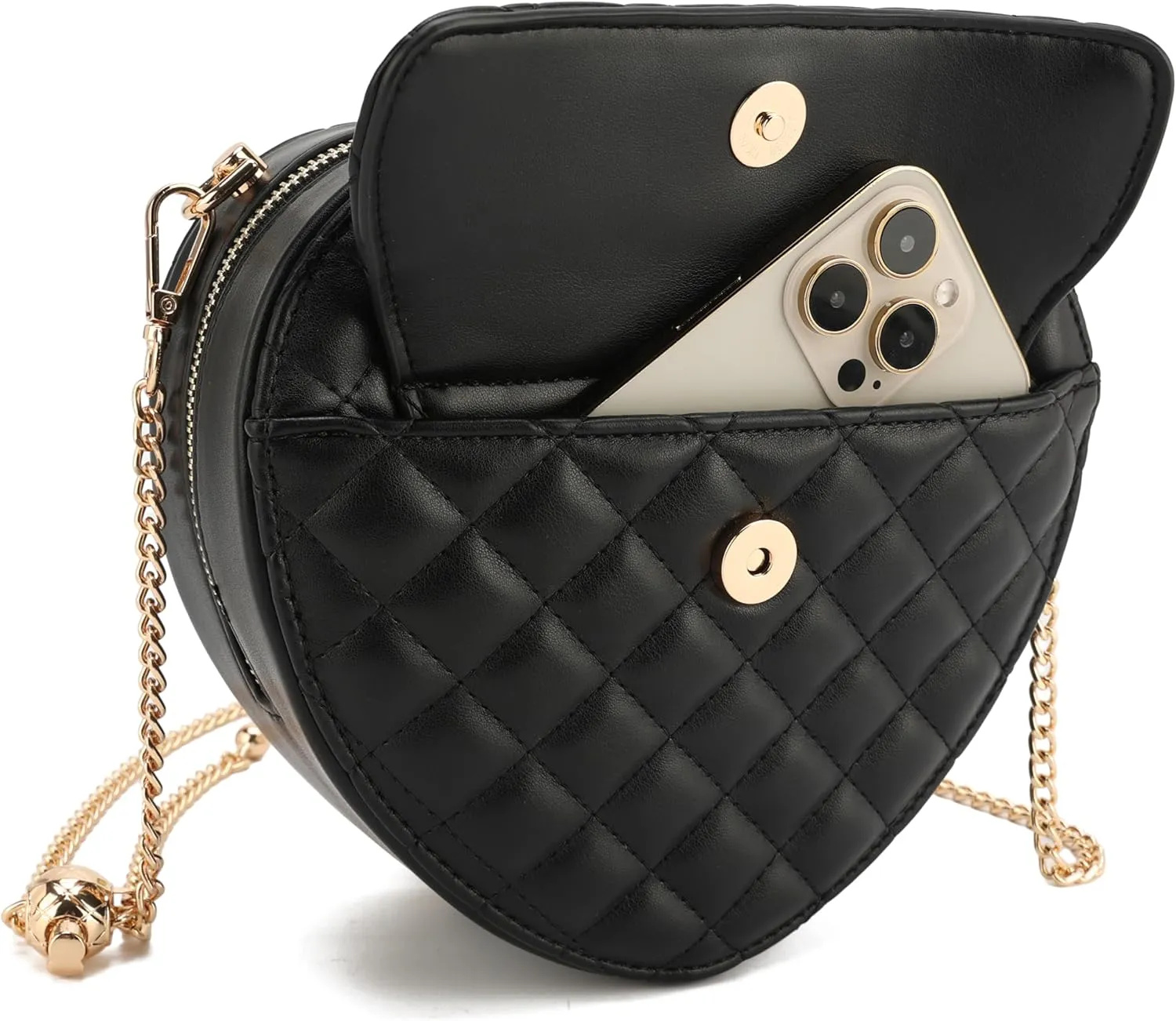 lola mae Heart Shape Satchel Crossbody Purse for women Zip Around Shoulder Bag