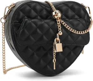 lola mae Heart Shape Satchel Crossbody Purse for women Zip Around Shoulder Bag