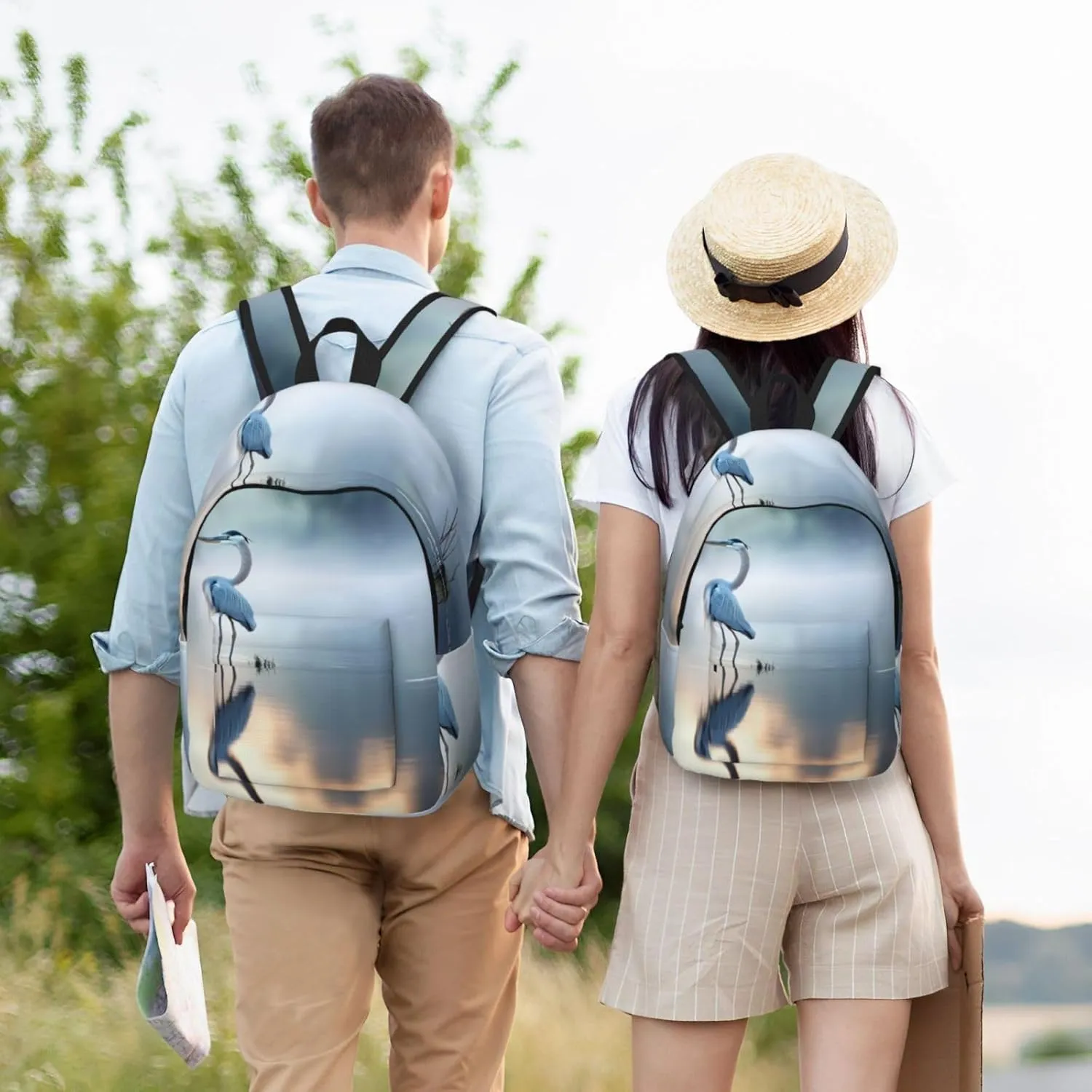 Loon Nature Bird print Large Laptop Backpack for Women, Work Business Backpacks College Bookbag for School