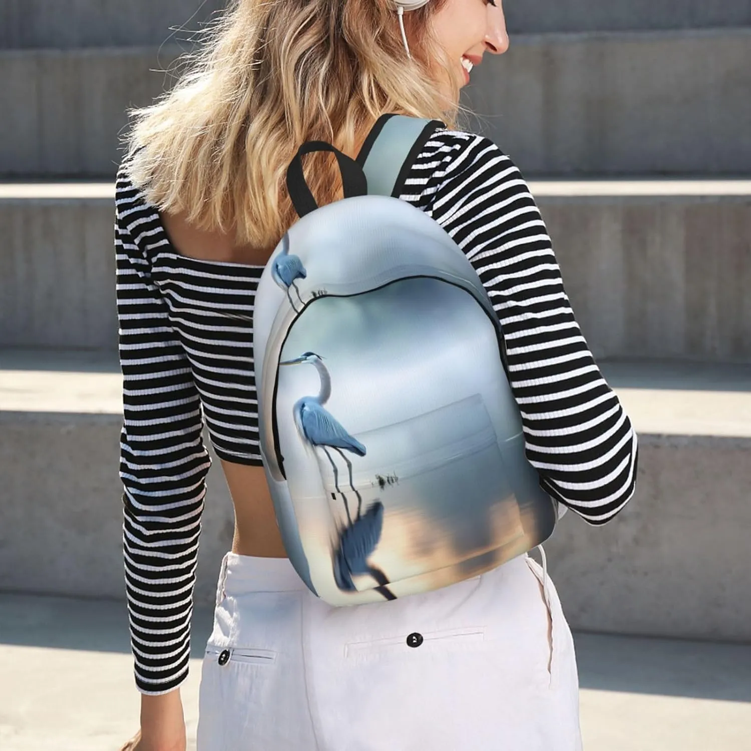 Loon Nature Bird print Large Laptop Backpack for Women, Work Business Backpacks College Bookbag for School