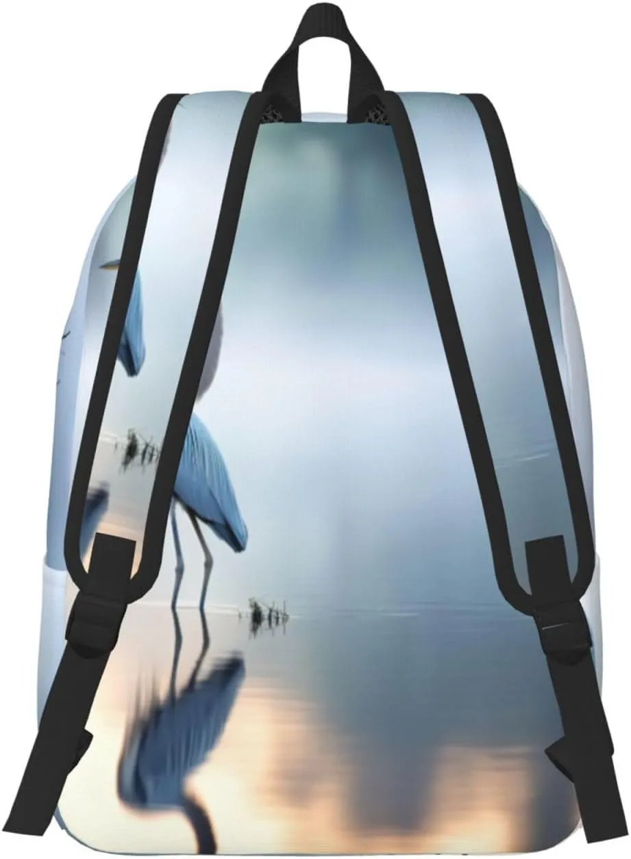 Loon Nature Bird print Large Laptop Backpack for Women, Work Business Backpacks College Bookbag for School
