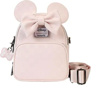 Loungefly Minnie Mouse Checkered Texture Convertible Mini Backpack & Crossbody Bag