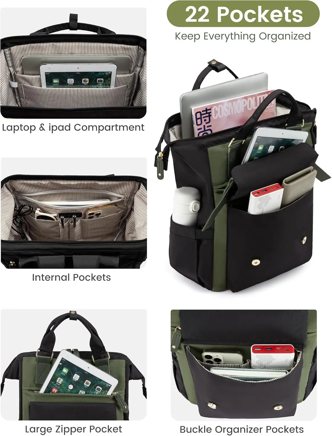 LOVEVOOK 18 Inch Laptop Backpack for Women, Extra Large Travel Backpack, Teacher Backpack Nurse Work Bags, Business Computer Bag College Back Pack