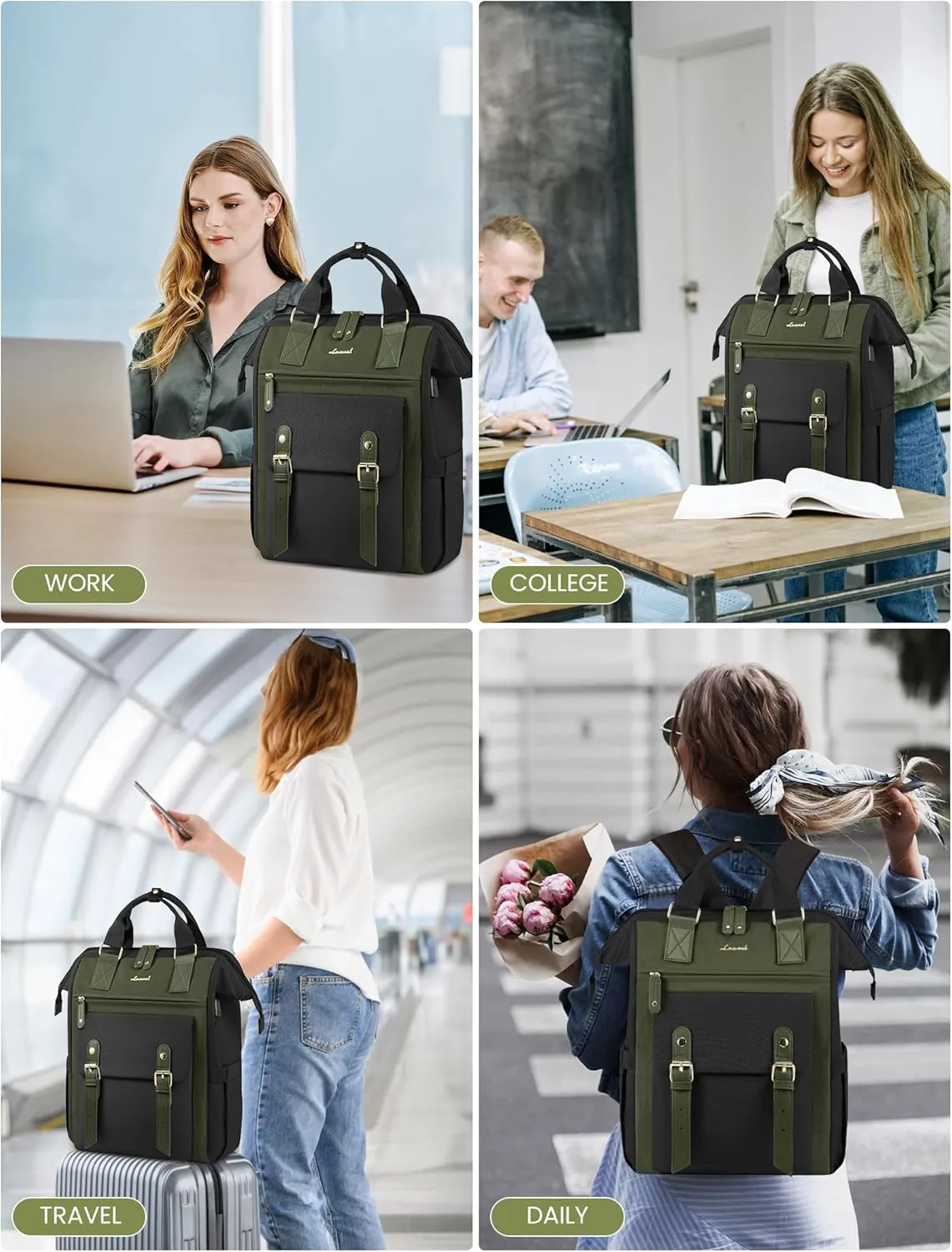 LOVEVOOK 18 Inch Laptop Backpack for Women, Extra Large Travel Backpack, Teacher Backpack Nurse Work Bags, Business Computer Bag College Back Pack