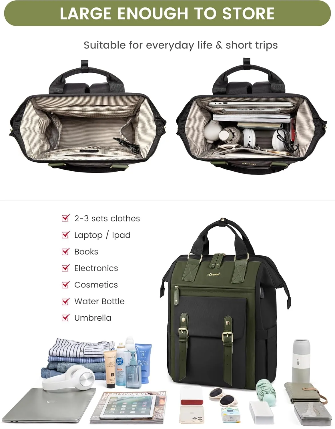LOVEVOOK 18 Inch Laptop Backpack for Women, Extra Large Travel Backpack, Teacher Backpack Nurse Work Bags, Business Computer Bag College Back Pack