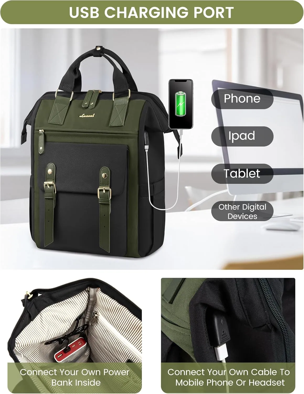 LOVEVOOK 18 Inch Laptop Backpack for Women, Extra Large Travel Backpack, Teacher Backpack Nurse Work Bags, Business Computer Bag College Back Pack