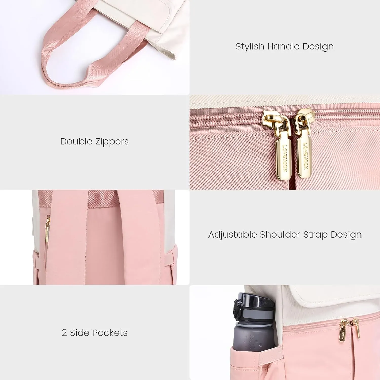 LOVEVOOK Backpack Purse for Women, Convertible Small Backpack Tote for Woman, Mini College Daypack for Work, Daily, Travel, 2pcs set