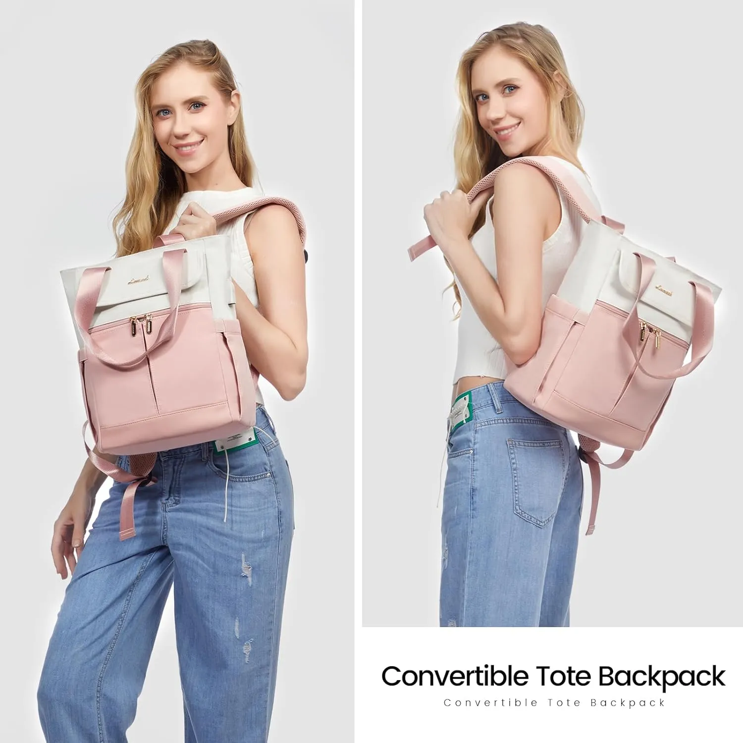 LOVEVOOK Backpack Purse for Women, Convertible Small Backpack Tote for Woman, Mini College Daypack for Work, Daily, Travel, 2pcs set