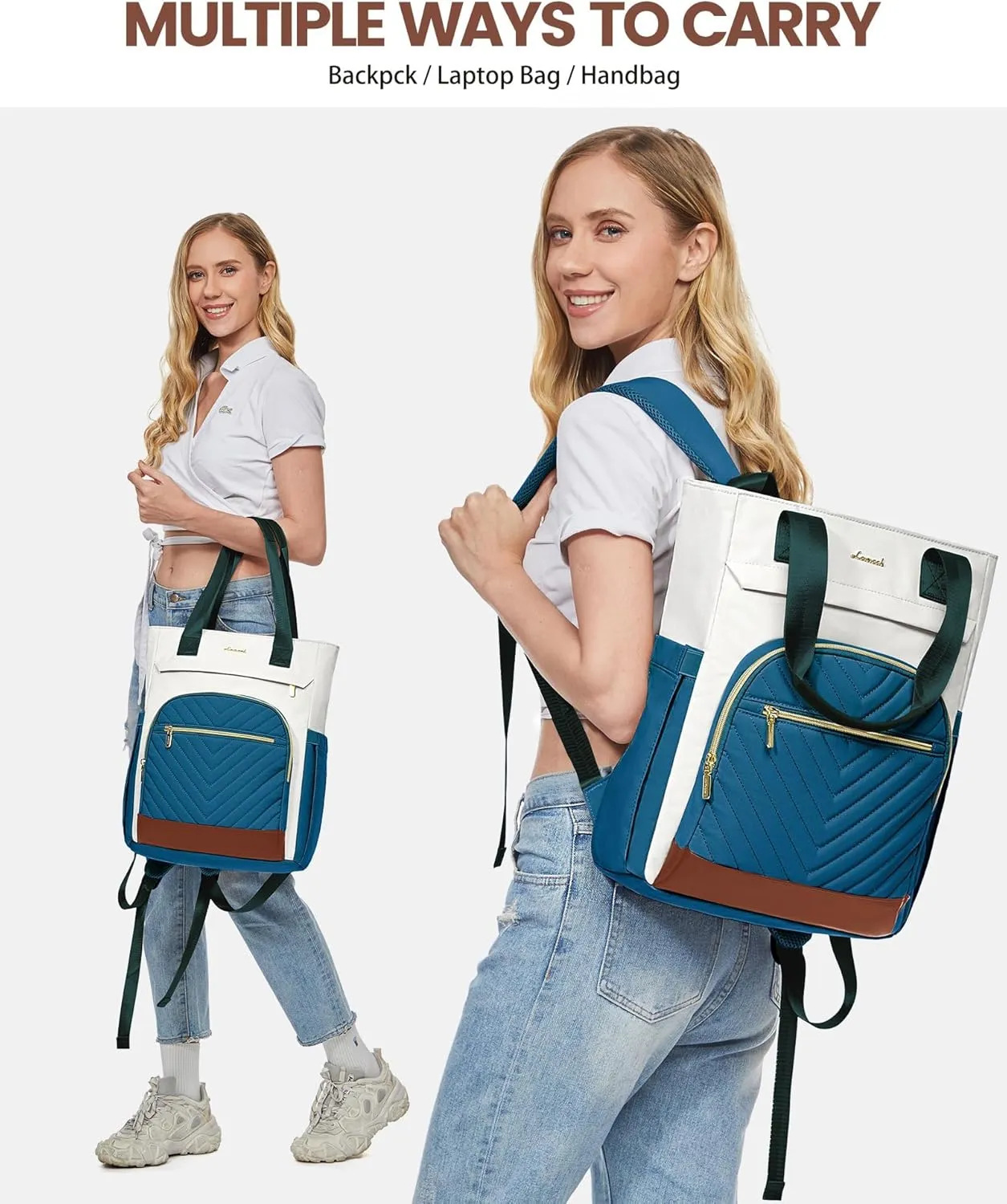 LOVEVOOK Laptop Backpack for Women, 15.6 Inch Work Laptop Bag Teacher Nurse Backpack, Wide Open Travel Backpack Purse Convertible Business Computer Tote Daypack with USB Port