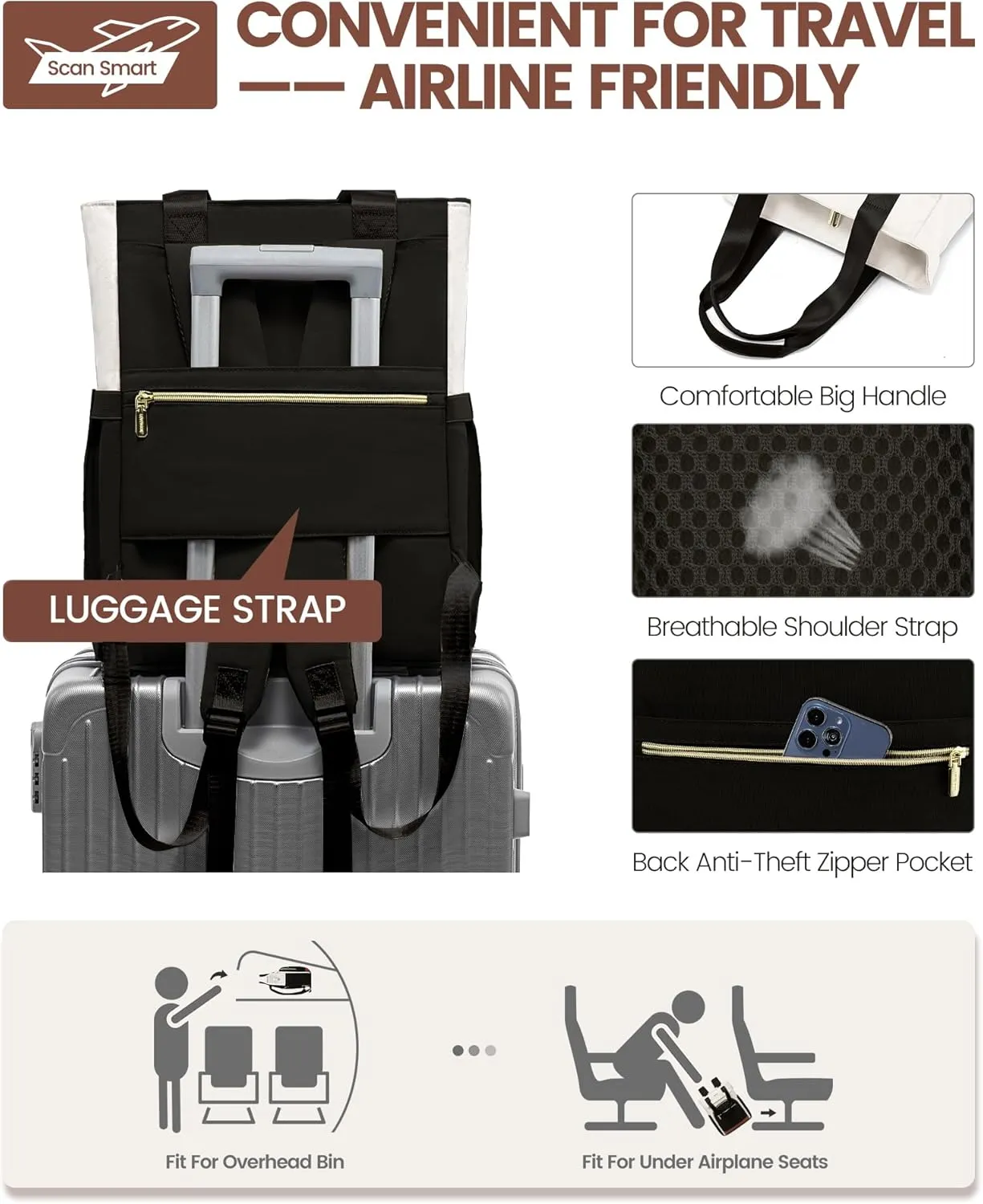 LOVEVOOK Laptop Backpack for Women, 15.6 Inch Work Laptop Bag Teacher Nurse Backpack, Wide Open Travel Tote Backpack Purse Business Computer Daypack