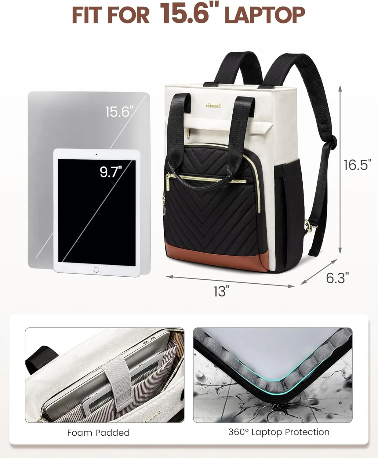 LOVEVOOK Laptop Backpack for Women, 15.6 Inch Work Laptop Bag Teacher Nurse Backpack, Wide Open Travel Tote Backpack Purse Business Computer Daypack