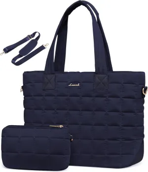 LOVEVOOK Tote Bag for Women, Large Puffer Tote Bag with Zipper Quilted Light Work Bag