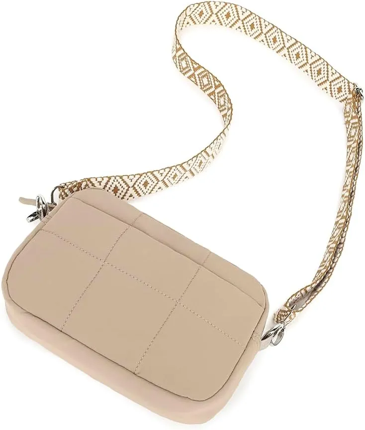 LOXOMU Quilted Crossbody Bags for Women, Nylon Puffer Bag, Lightweight Women's Handbags