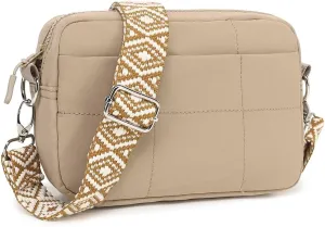 LOXOMU Quilted Crossbody Bags for Women, Nylon Puffer Bag, Lightweight Women's Handbags