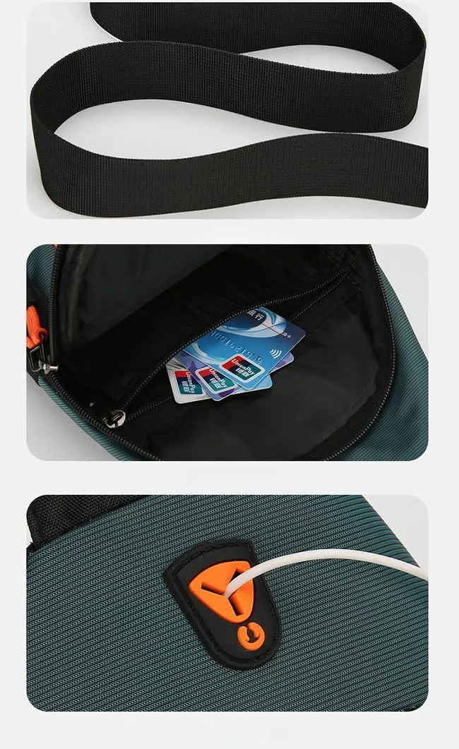 LUTFI Sling Bag Sling Backpack Crossbody Bag Chest Bag Shoulder Bag Men Fashion Waterproof Convertible Lightweight Daypack Casual Travel Hiking Outdoor Sports (Blue)