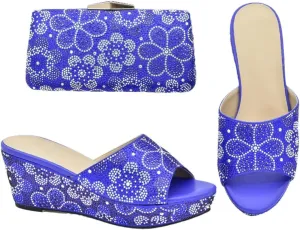 Luxury African Wedding Set Rhinestone Heels Crystal Clutch