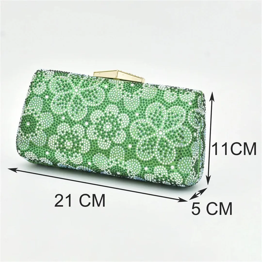 Luxury African Wedding Set Rhinestone Heels Crystal Clutch