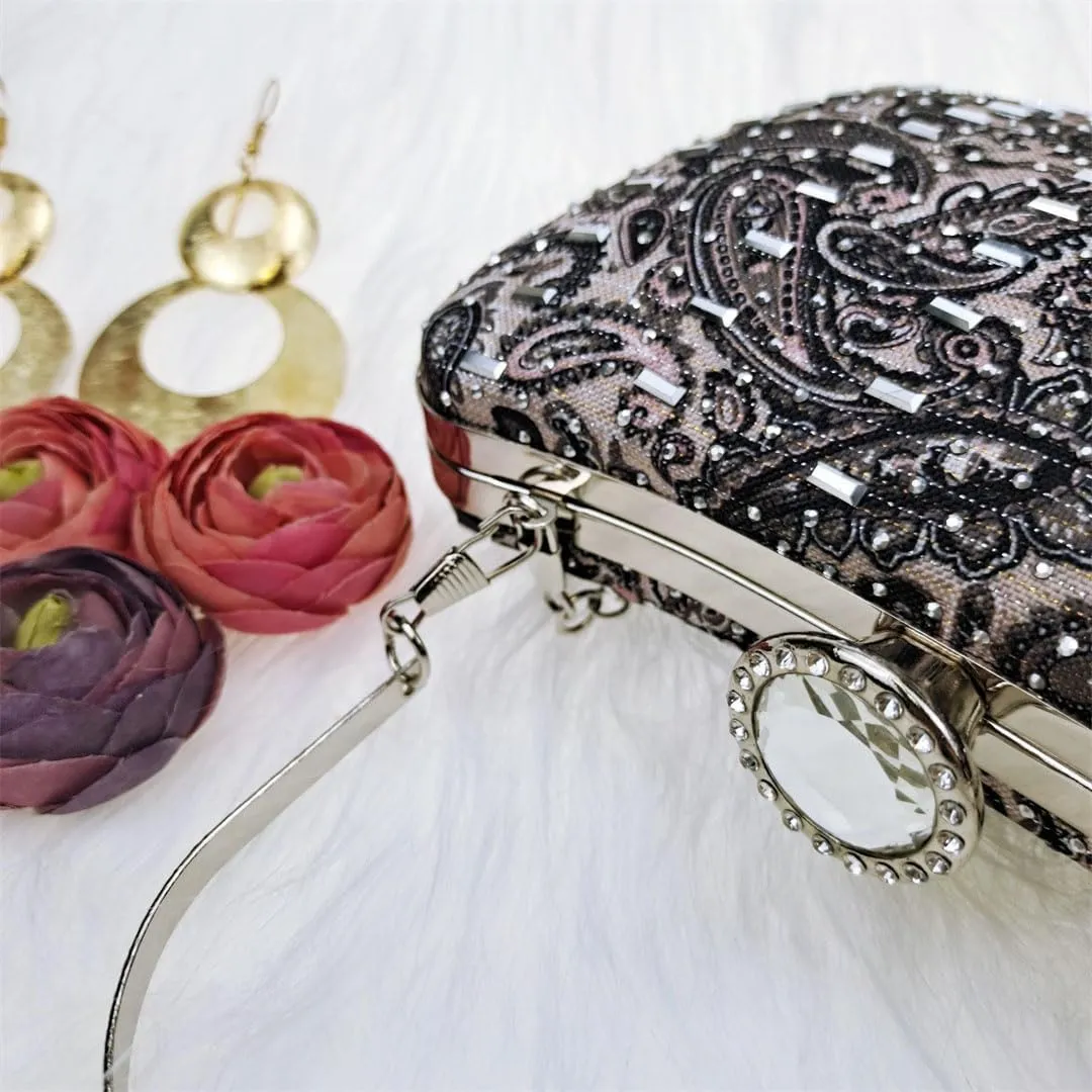 Luxury African Wedding Shoes Set with Crystal Clutch Bag Rhinestone-Embellished Bridal Pumps