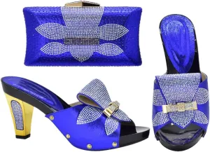 Luxury Dual Function Shoe Bag Set Nigerian Rhinestone Heels Italian Leather Craftsmanship