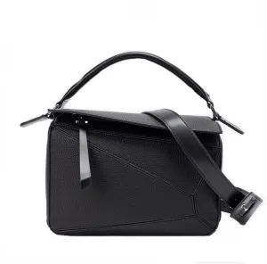 Lychee pattern with embossed bags cow leather puzzle purses shoulder crossbody handbags for women