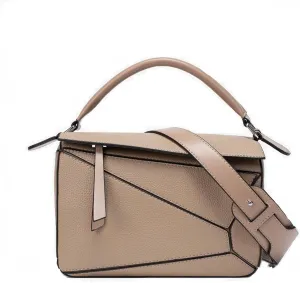 Lychee pattern with embossed bags cow leather puzzle purses shoulder crossbody handbags for women