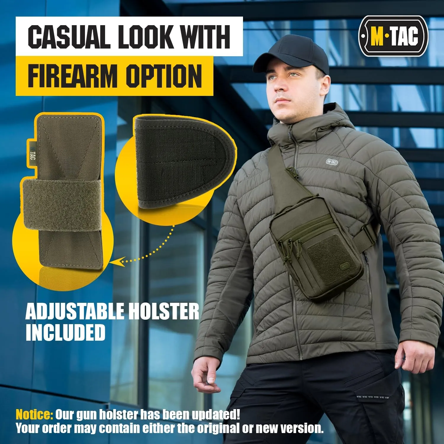 M-Tac Tactical Sling Bag for Men - Crossbody Concealed Carry Bag Chest Pack - Black Mens Crossbody Holster Bag