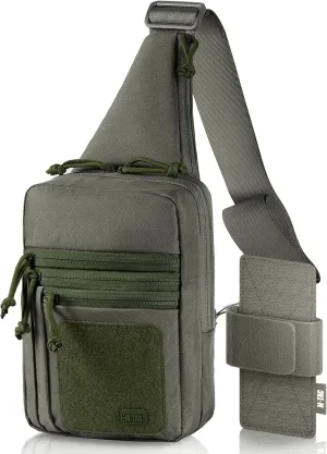 M-Tac Tactical Sling Bag for Men - Crossbody Concealed Carry Bag Chest Pack - Black Mens Crossbody Holster Bag