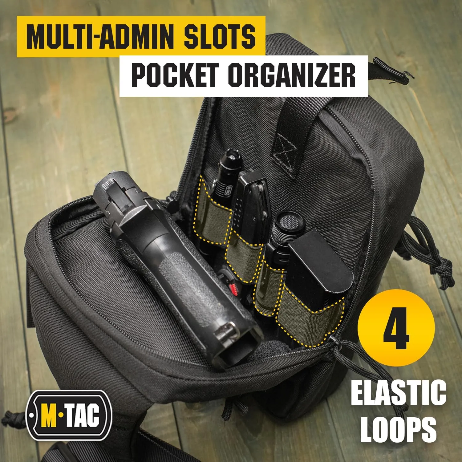 M-Tac Tactical Sling Bag for Men - Crossbody Concealed Carry Bag Chest Pack - Black Mens Crossbody Holster Bag