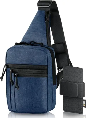 M-Tac Tactical Sling Bag for Men - Crossbody Concealed Carry Bag Chest Pack - Black Mens Crossbody Holster Bag