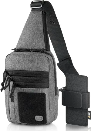 M-Tac Tactical Sling Bag for Men - Crossbody Concealed Carry Bag Chest Pack - Black Mens Crossbody Holster Bag