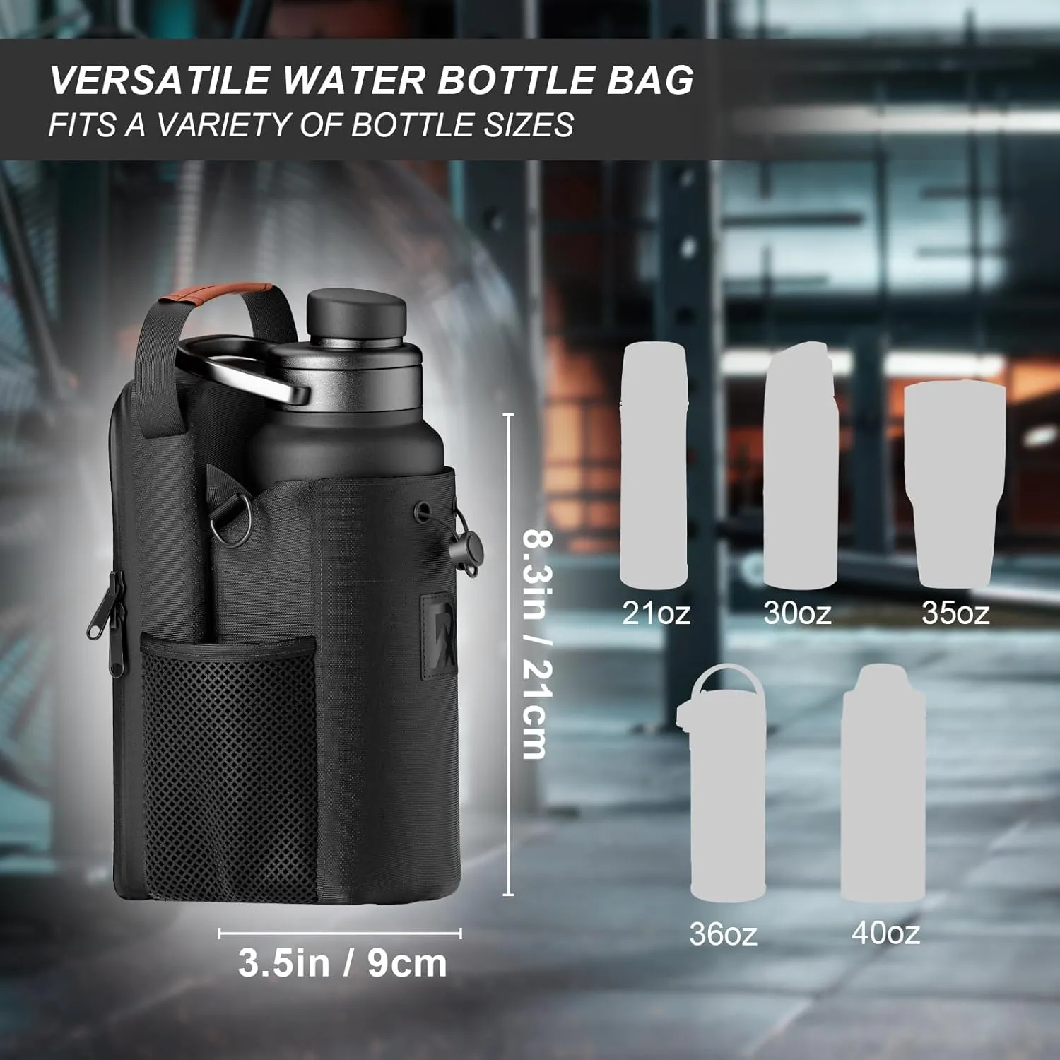 Magnetic Gym Bag Sling Bag for Men/Women,Magnetic Water Bottle Gym Bag Company,Cross Body Water Bottle Holder Bags for Travel, Work and Sports,Gym Accessories