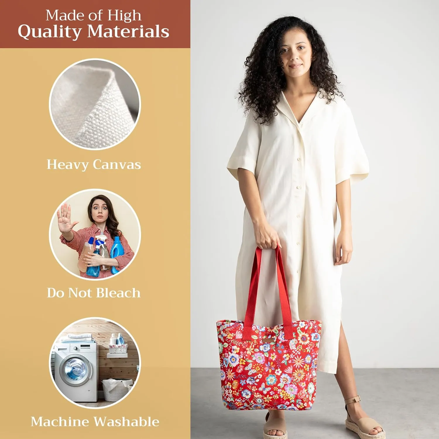 Maison d' Hermine Canvas Tote Bag 100% Cotton Canvas Reusable Shoulder Grocery Bag for Shopping Perfect for Men Women