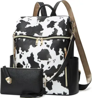 Makes Backpack Purse for Women PU Leather Travel Satchel Handbag Convertible Design Bag with Purse 2 Piece