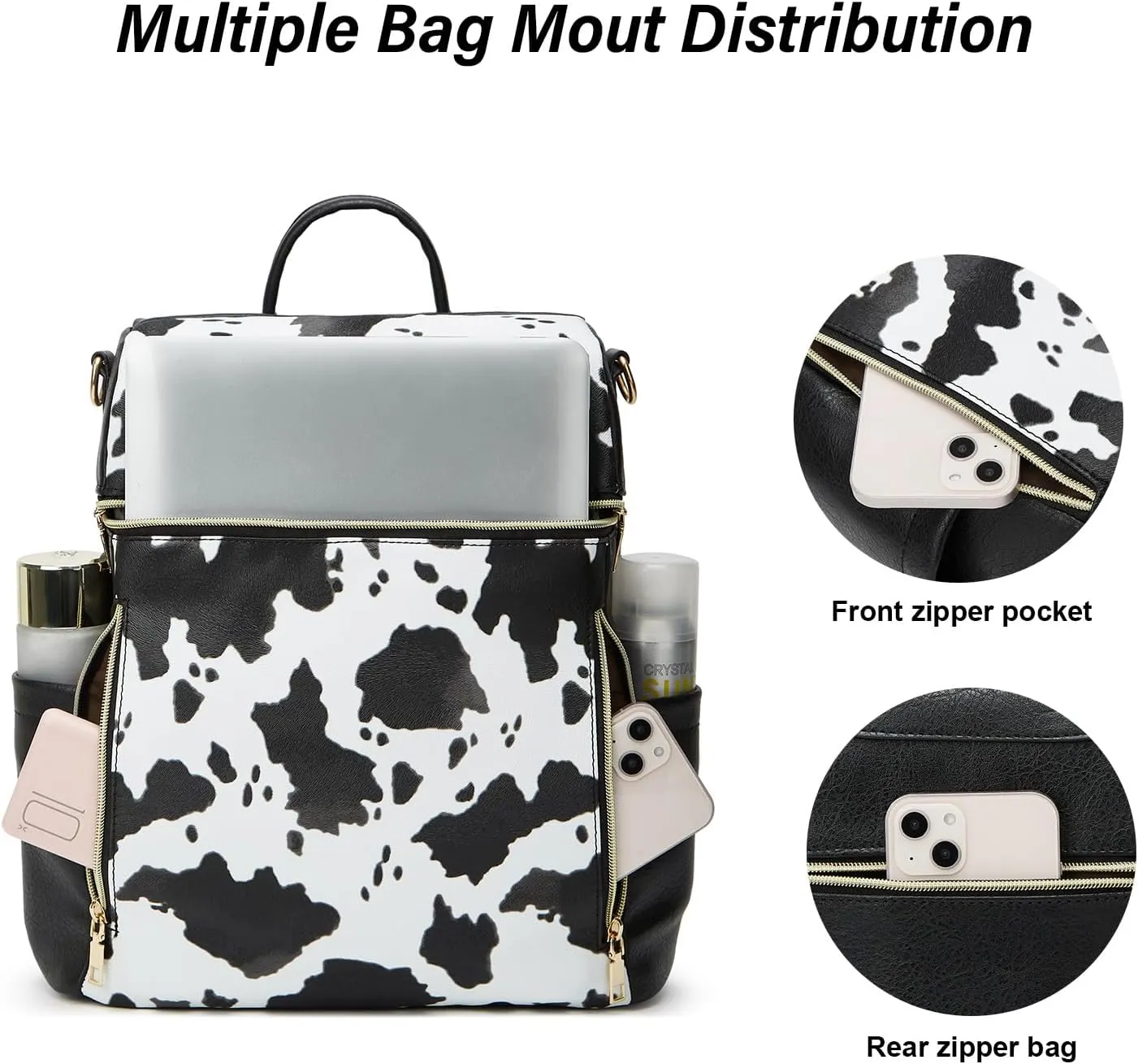 Makes Backpack Purse for Women PU Leather Travel Satchel Handbag Convertible Design Bag with Purse 2 Piece