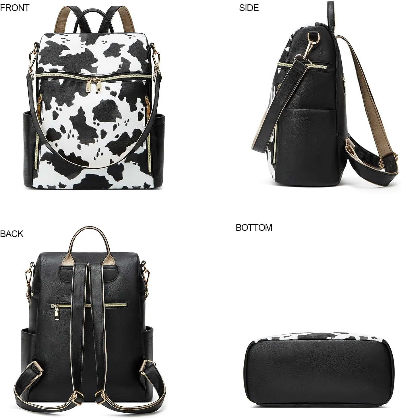 Makes Backpack Purse for Women PU Leather Travel Satchel Handbag Convertible Design Bag with Purse 2 Piece