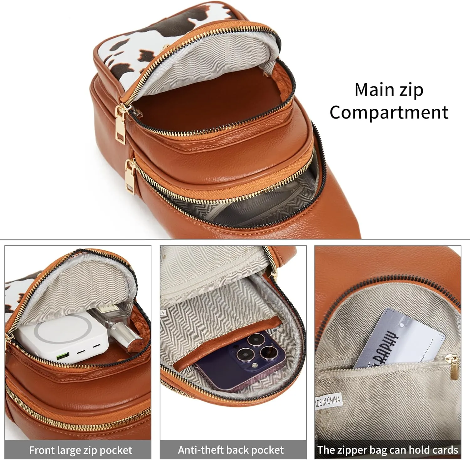 Makes Small Sling Bag for Women, Vegan Leather Fanny Pack Crossbody Bags for Women, Chest Bag With Wide Strap