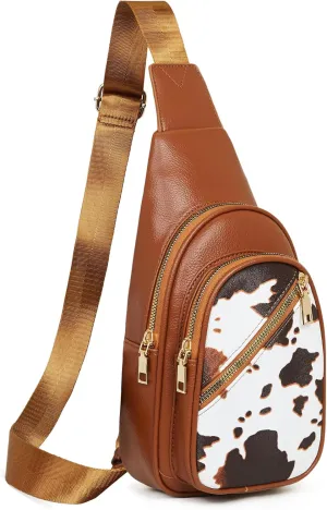 Makes Small Sling Bag for Women, Vegan Leather Fanny Pack Crossbody Bags for Women, Chest Bag With Wide Strap