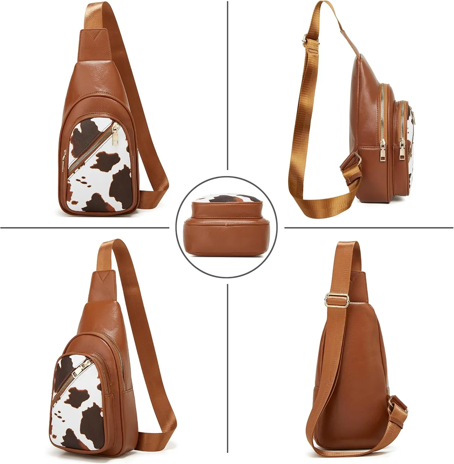 Makes Small Sling Bag for Women, Vegan Leather Fanny Pack Crossbody Bags for Women, Chest Bag With Wide Strap