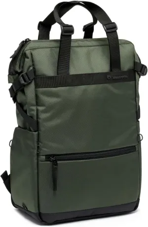 Manfrotto Street Convertible Shopper Bag, Tote Bag, for Mirrorless Camera, Convertible Backpack for Photography, for Tripod Support, Photography Accessories for Content Creator, Green Colour