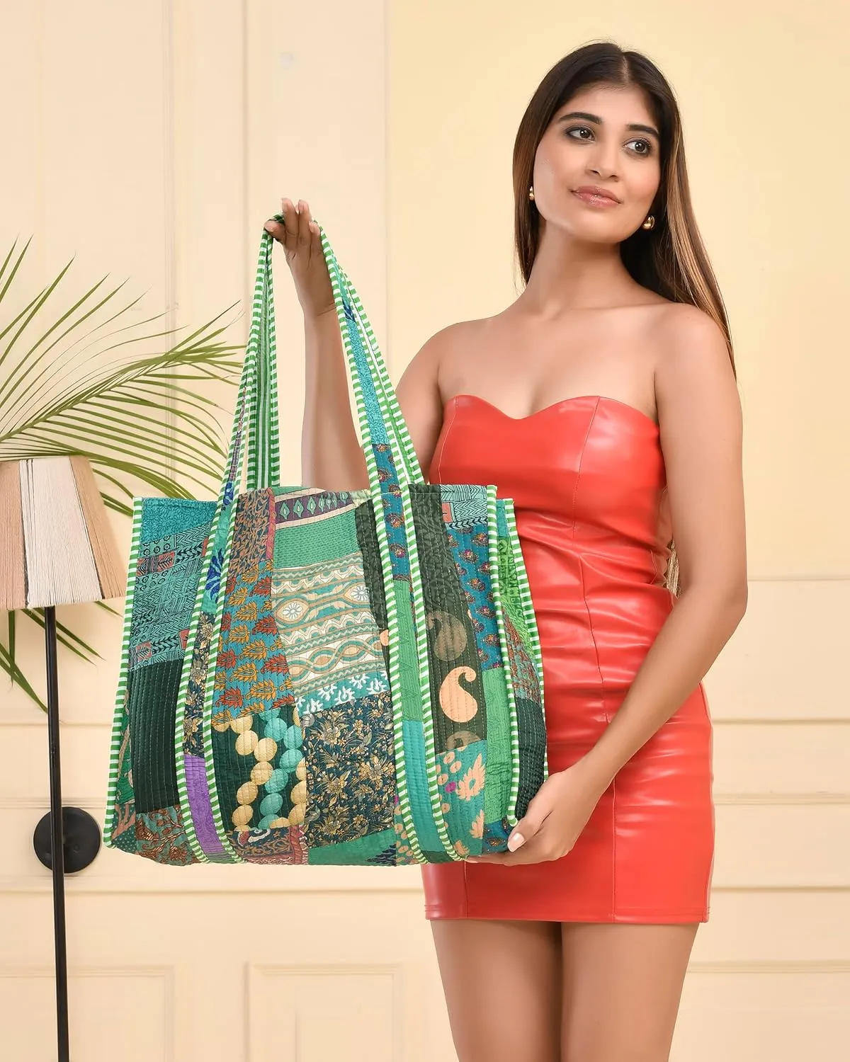 Marubhumi Women Lightweight Travel Bag Purse Cotton Shoulder Tote Bag For Shopping Grocery & Beach Bag