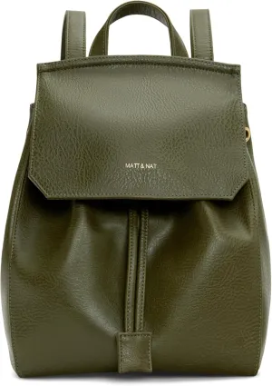 Matt & Nat Vegan Handbags, Mumbai Small Backpack, Leaf (Green) - Designer Purses & Bags, Men & Women, Cruelty-Free, Animal-Free