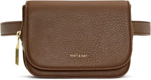 Matt & Nat Vegan Handbags, Park Waist Bag, Brick (Brown) - Designer Purses & Bags, Cruelty-Free, Animal Free, Recycled