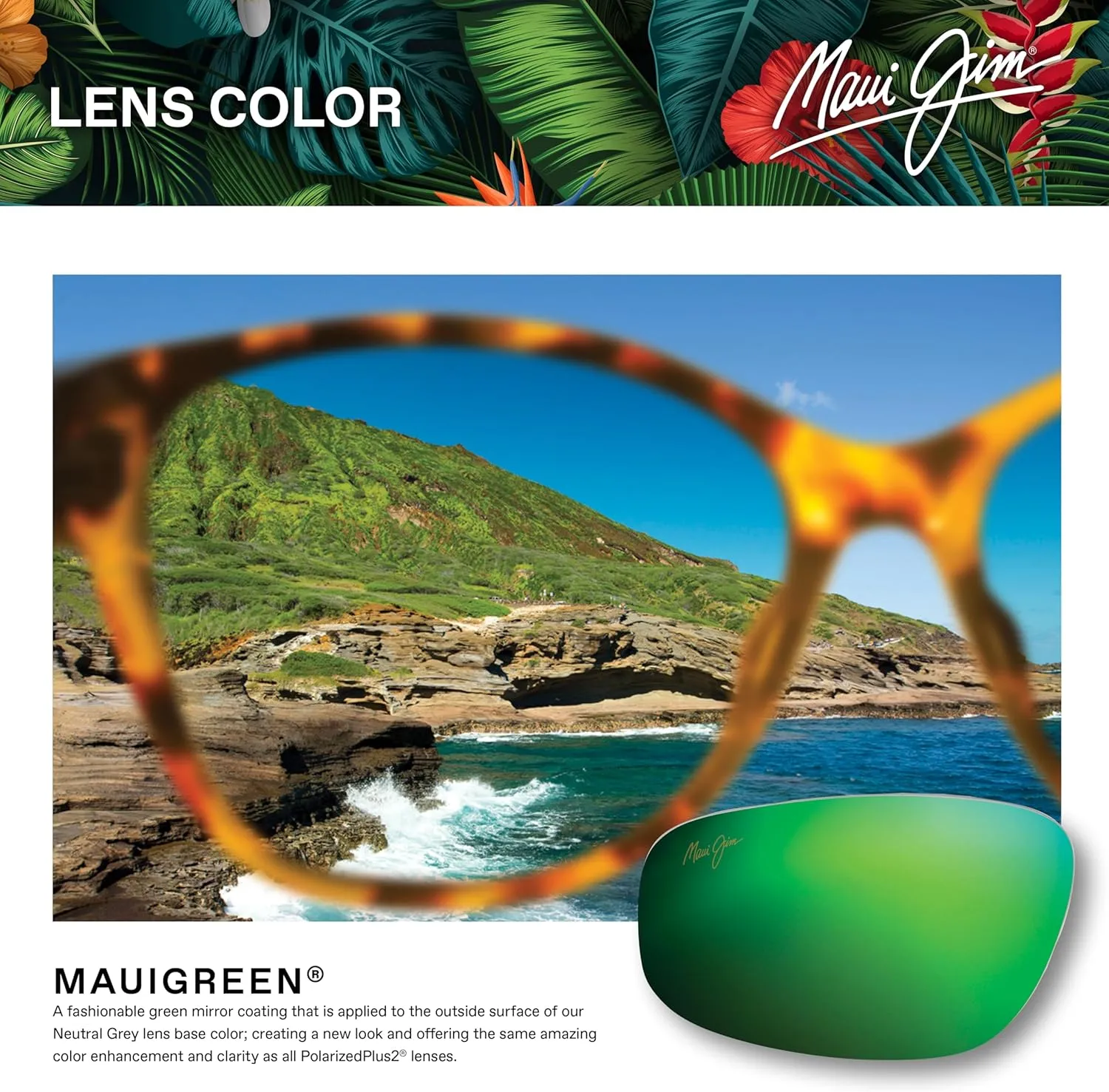 Maui Jim Lanakila Rectangular Sunglasses