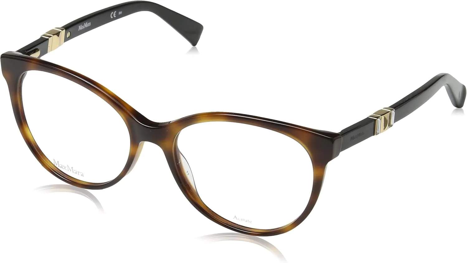 Max Mara Plastic Oval Modified Eyeglasses 54 0086 Dark Havana