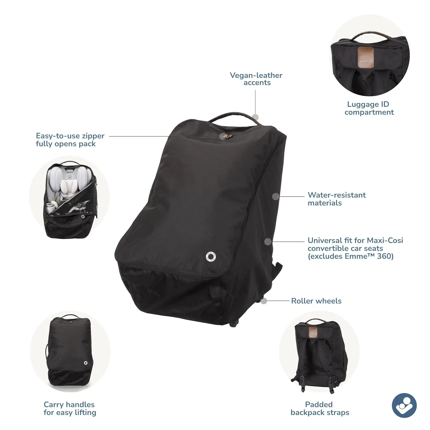Maxi-Cosi Wheeled Car Seat Travel Pack, Black