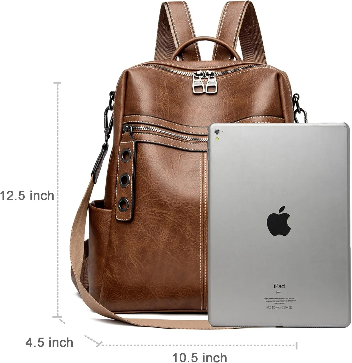 Maxoner Backpack Purse for Women Fashion Genuine Leather Convertible Shoulder Handbag Travel Bag Satchel Rucksack Ladies Bag