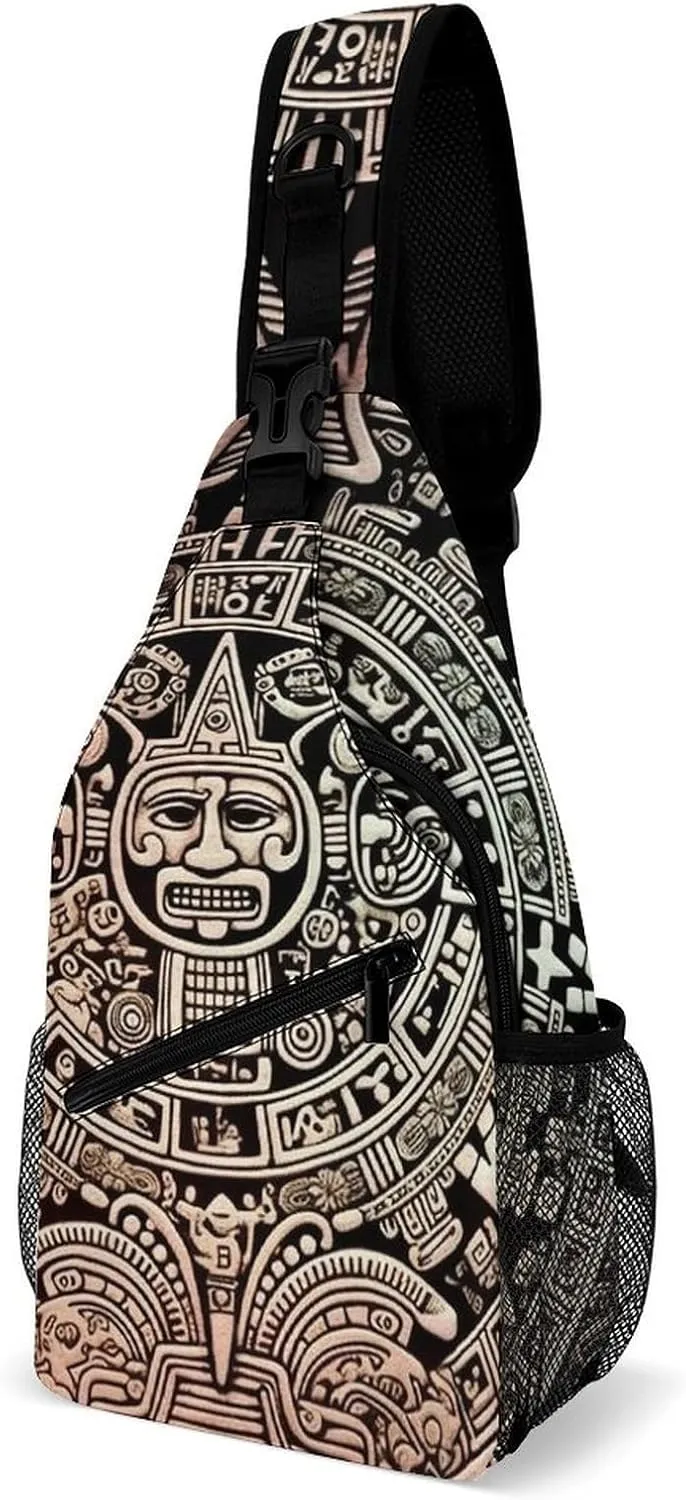Mayan Calendar End Of The World Crossbody Sling Bag for Women Men Sling Backpack Travel Chest Bag Pack Man Purse Shoulder Bags Daypack for Travel Hiking Cycling