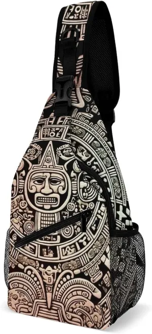 Mayan Calendar End Of The World Crossbody Sling Bag for Women Men Sling Backpack Travel Chest Bag Pack Man Purse Shoulder Bags Daypack for Travel Hiking Cycling