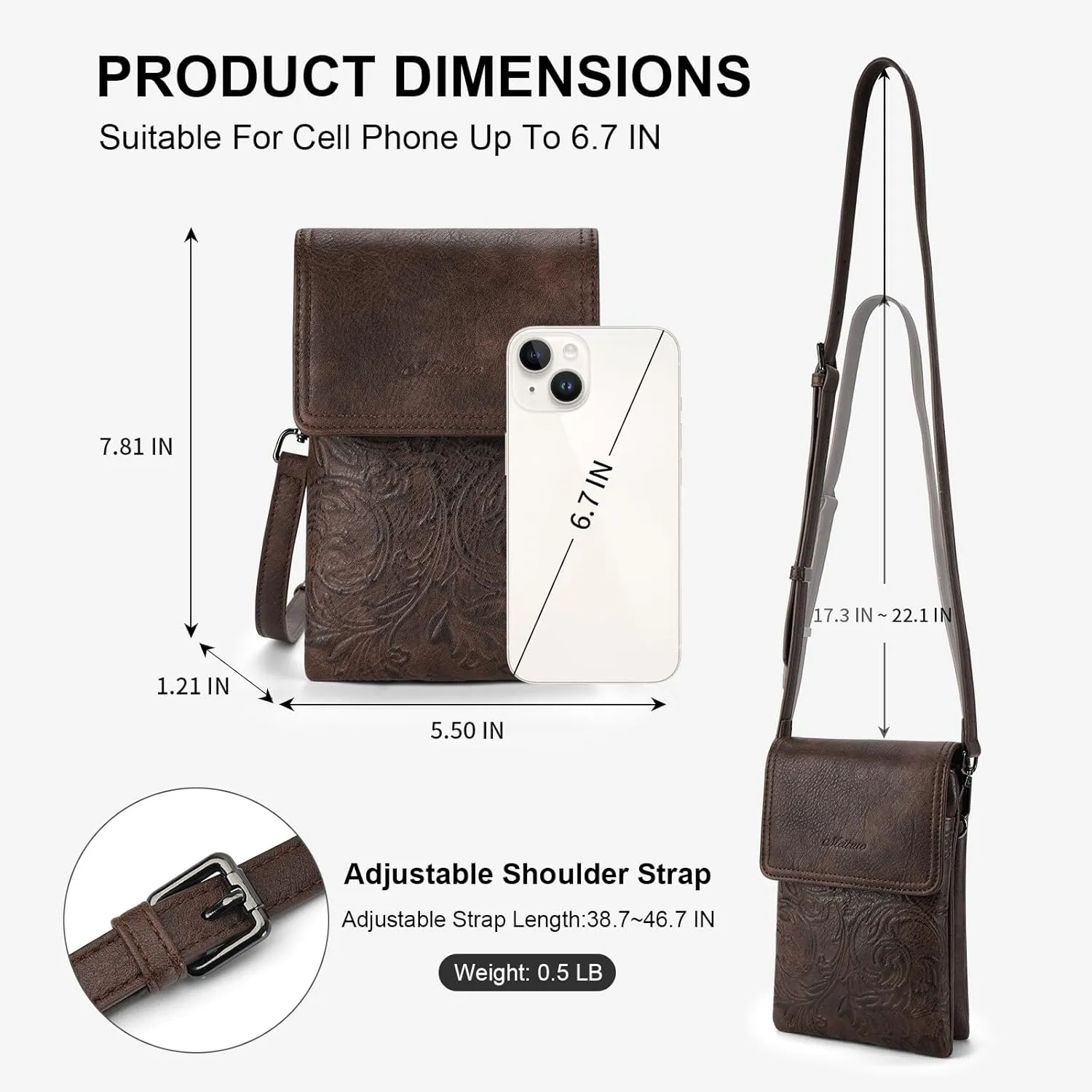 MEITRUE Crossbody Bags for Women Trendy, Leather Crossbody purse with Adjustable Strap, Women's Crossbody Shoulder Handbags